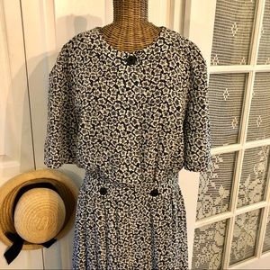 Liz Claiborne Black and White Floral Dress